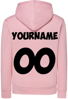 Именная женская розовая толстовка худи